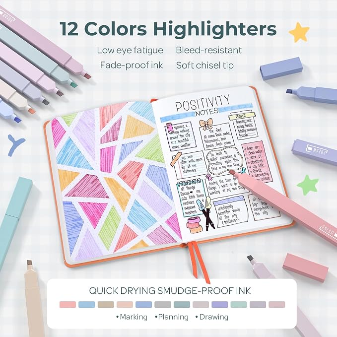 Nicpro School Supplies Stationary Set with Pencil Case, 50 PCS Green | Back to Schoo Supplies, Pen Case with 12 Highlighter, 5 Gel Pen, 6 Mechanical Pencil, Essentials for College, Nursing Student