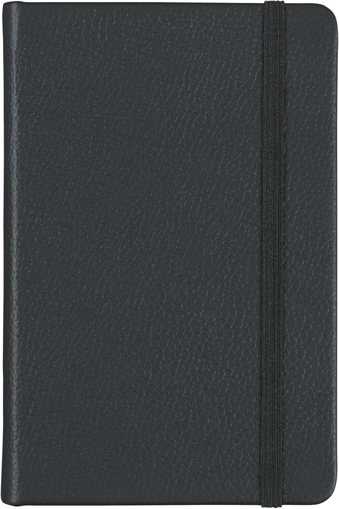 Classic Leather Notebook, Hardcover, Midnight Black, Pocket (3.8" x 5.7"), 240 Pages, Inspire Collection