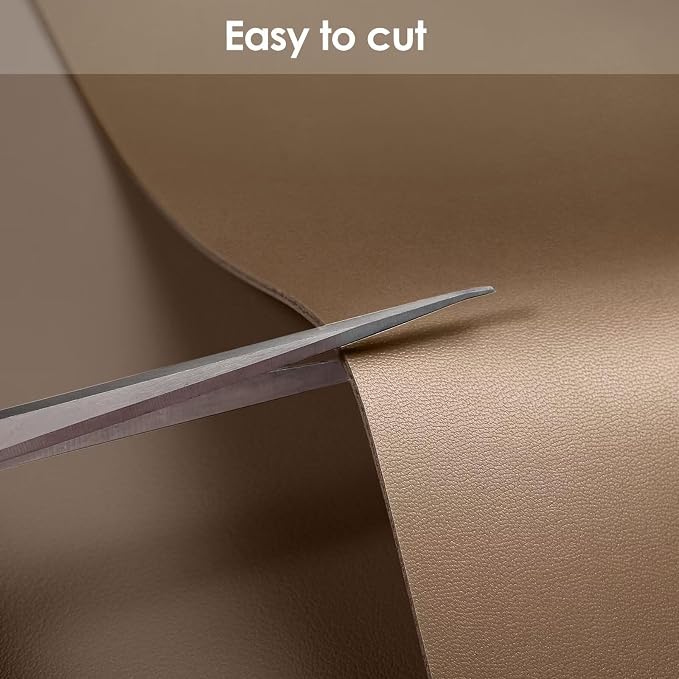 Faux Leather Table Cover,1.8mm Thick,17x54 Inch Desk Cover,Dresser Cover Top,Dresser Protector Top,Dresser Cover,End Table Cover.(Mud Color+Champagne Gold,17x54)