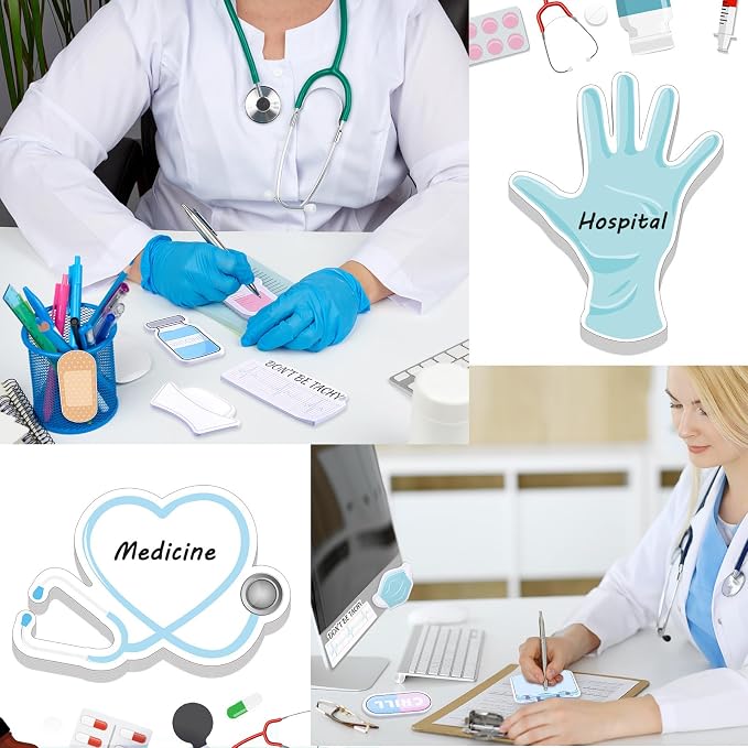 30 Pads Mini Nurse Sticky Notes Funny Medical Themed Self Stick Note Pads Hospital Desk Memo Cute Appreciation Gifts for Nursing Students CNA Doctor Office