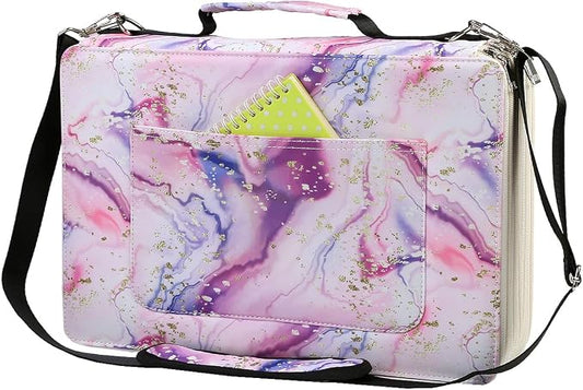480 Slots Pencil Case, 5-Layer Organizer with Shoulder Strap | 5-layer twill oxford case with 480 elastic slots,carry handle, removable strap, and outer pocket for phone or keys.