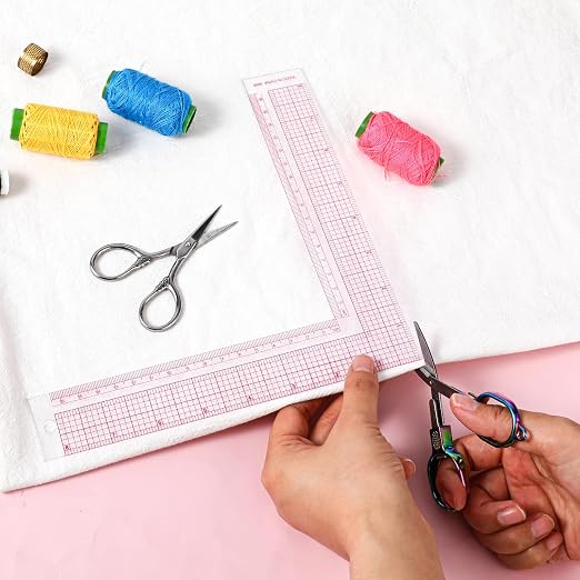 Plastic L-Square Ruler, 1 PCS 90 Degree Measure Tailor Ruler Clear Square Framing Fabric Sewing Measuring Supplies for Pattern Making