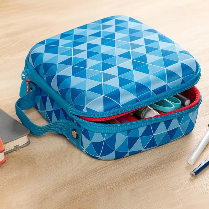 ZIPIT Jumbo Pencil Case, Cute Large Capacity Pencil Box Organizer, Blue