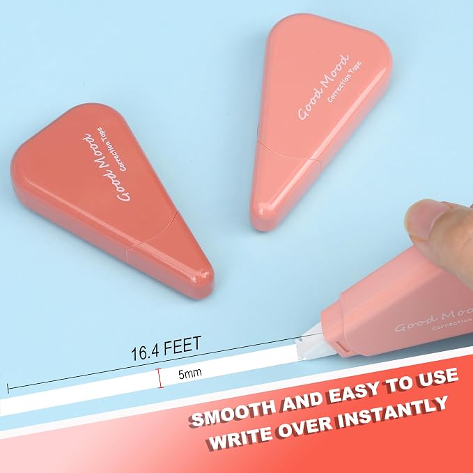 White Correction Tape, 6 Pack, 16.4 Feet Correction Tape, School & Office Supplies, writing supplies and correction supplies (Red)