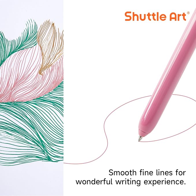 Shuttle Art Colored Retractable Gel Pens, 11 Vintage Ink Colors, Cute Pens 0.7mm Medium Point Quick Drying for Writing Drawing Journaling Note Taking School Office Home