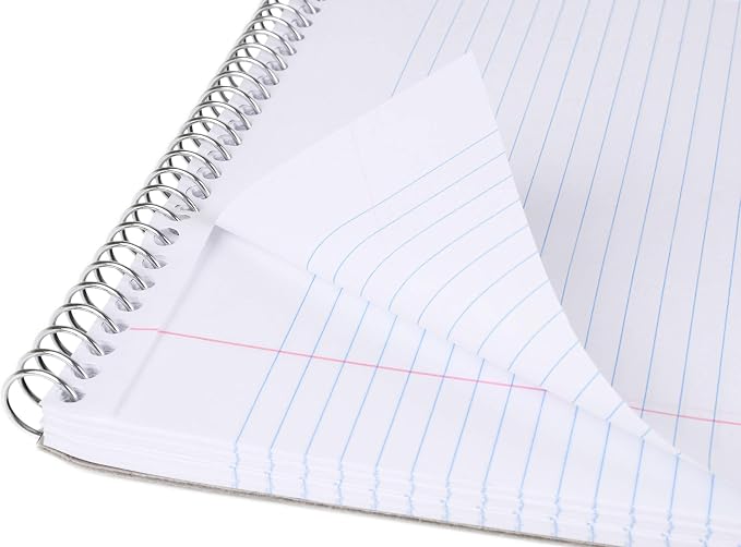 Mintra Office TOP BOUND Durable Spiral Notebooks (Black, College Ruled 3pk)
