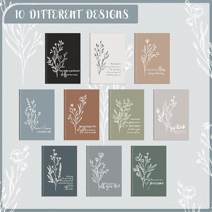 Feifeiya 30 Pcs Motivational Mini Notebooks Bulk Pocket Inspirational Journals Notepads Back to School Gifts Bulk for Teacher Employee Coworker Office Staff Nurse Social Worker(Appreciation)