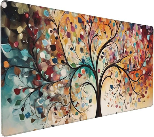 35.4 x 15.7 in, XXL Large Mouse Pad for Desk, Extended Keyboard Mouse Mat for Computer Office, Big Laptop Mouse pad, Gaming Pc-Colorful Leaf Tree
