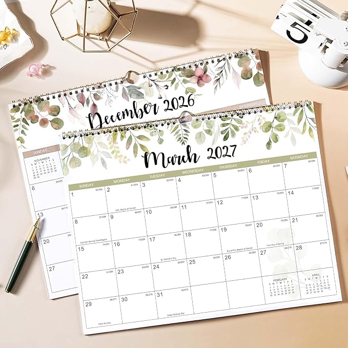 Calendar 2026-2027 - Wall Calendar 2026-2027, 18 Month from Jul. 2026 to Dec. 2027, 14.8'' x 11.5'', 2026 Monthly Planner with Ample Blocks for Writing