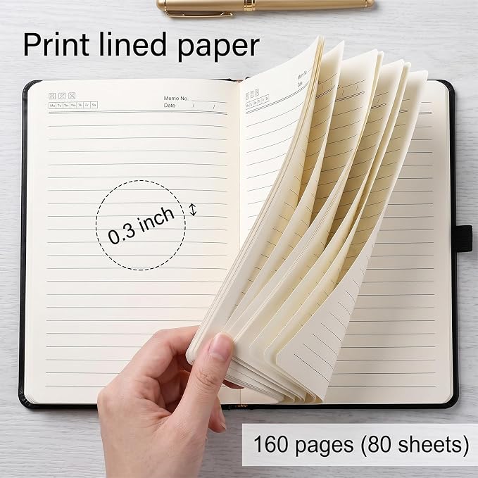 Topphopy 36 Pack Pu Leather Lined Journal Notebooks, A5 Executive Notebooks Bulk, 5.5 x 8.3 Inch Hardcover Notepad for Business Office School (solid color)