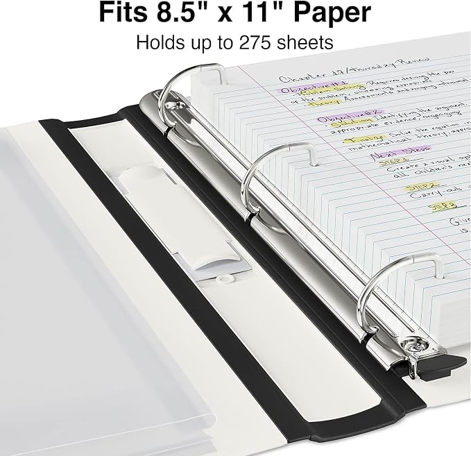 Staples Better Binder, 1" Heavy‑Duty D‑Ring 3‑Ring Binder, White, Reinforced Spine, 275‑Sheet Capacity, Durable Binder for Reports, Classes & Office Use, 3‑Pack