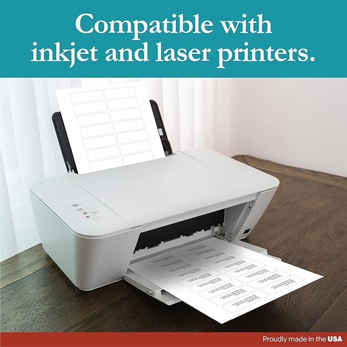 Premium Label Supply White Sticker Address Labels – 3" x 1" – Laser/Inkjet Compatible – (18 per Sheet), 2000 Sheets – 36,000 Total Adhesive Labels