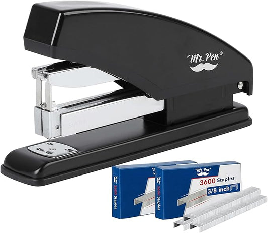 Mr. Pen- Heavy Duty Stapler with Staples, 3600 Staples 3/8" | 60 Sheet Capacity, Desktop Stapler for Students, Office Supplies, Ergonomic Design for Comfortable Use, Jam-Free