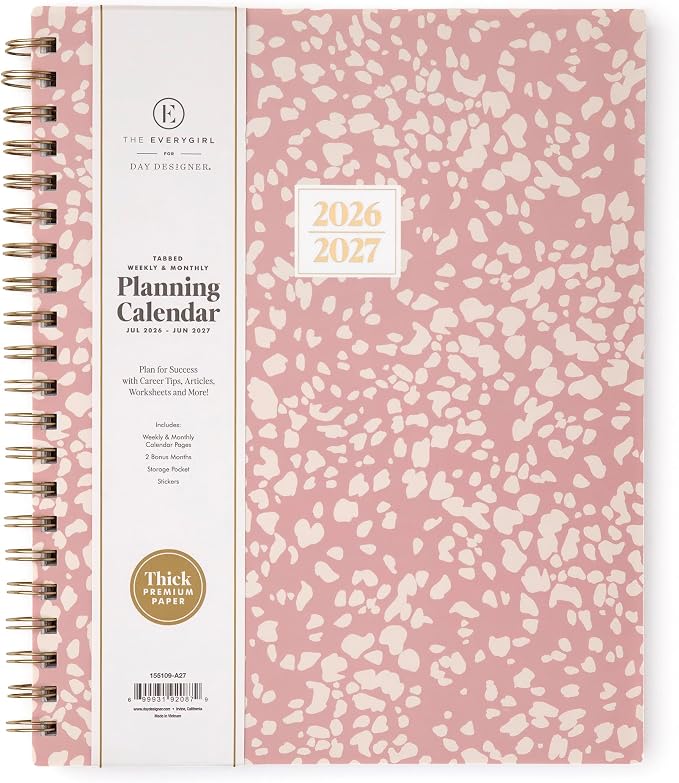 Blue Sky 2026-2027 Weekly & Monthly Academic Planner, 8.5"x11", Bengala | July 2026 - June 2027, Flexible Cover, Wirebound, Laminated Tabs, Storage Pocket, Stickers, Academic Year, The Everygirl