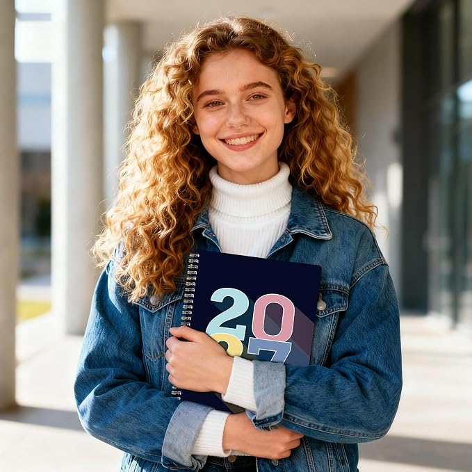 Planner 2027-2027 Calendar Planner, Jan 2027 - Dec 2027, 9" x 11" | 2027 Planner weekly and monthly with Colourful Tabs, Inner Pocket, Premium Paper, Twin-wire Binding