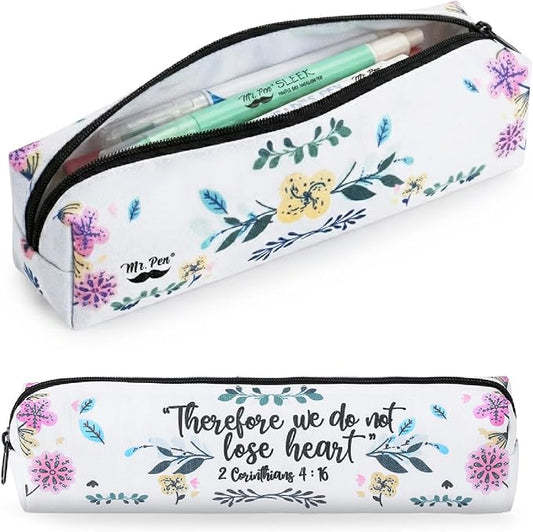 Mr. Pen- Cute Pencil Case Pouch, 2 Pack | Multipurpose Canvas Bible Pencil Pouch, Smooth Zipper, Premium Material, Neat Stitches, Ideal for Stationery, Cosmetics