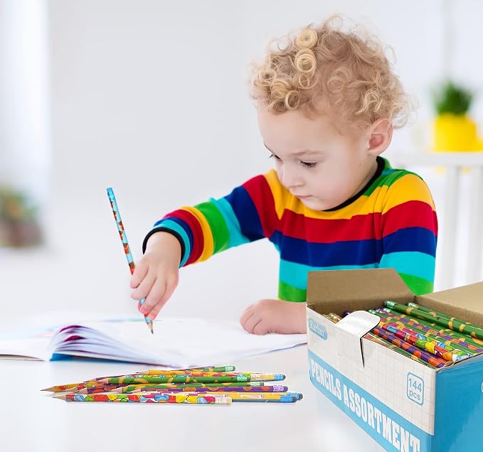 Rarlan Pencil Assortment, #2 HB, Assorted Colorful Pencils for Kids, Pre-Sharpened,Bulk Pack, 144 Count Bulk Pack (Pack of 2)