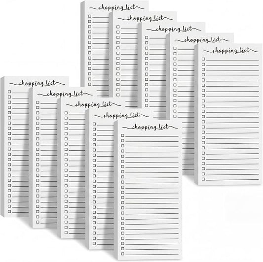 Censen 10 Pack 500 Sheets to Do List Notes Daily Checklist Notepad with 50 Sheets Undated Memo Pad Color Block Shopping List Weekly Plan Notepad Organizer Planners(White,Shopping)