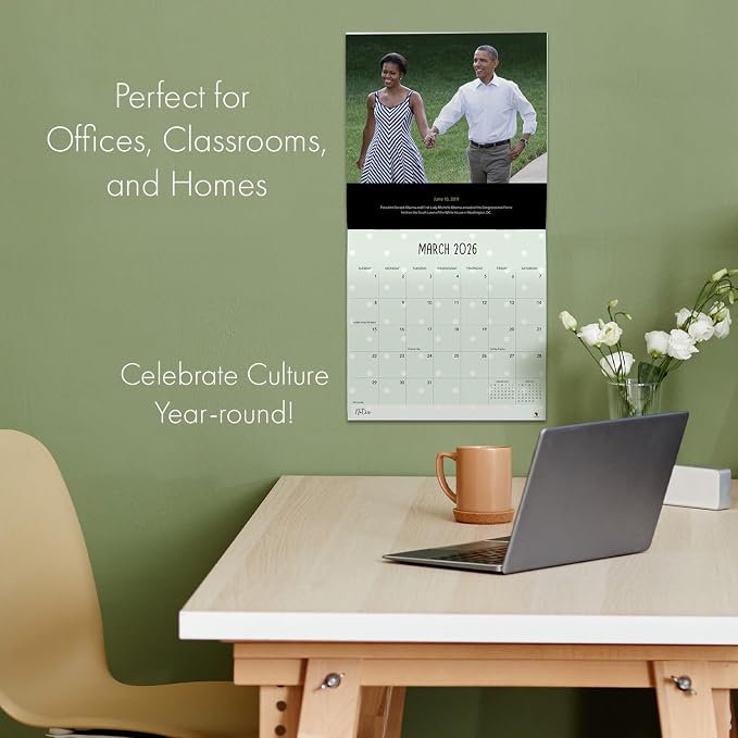 African American Expressions 2026 Wall Calendar Gift – The Obamas – Monthly Calendar Celebrating Black Culture & History, 12x12 Hanging Calendar, 16 Months