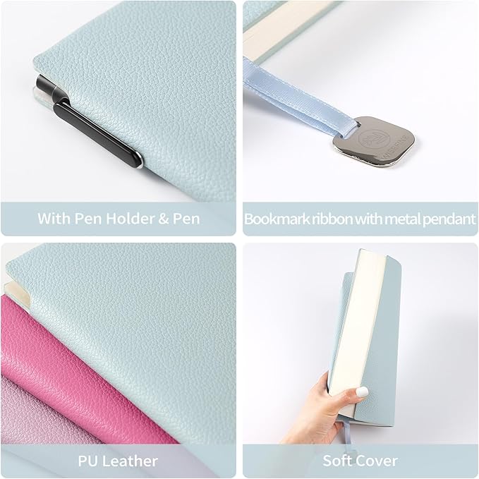Journal Notebook A5 PU Leather Journals for Writing 160 Pages Daily Journaling Ruled Notebooks for Work