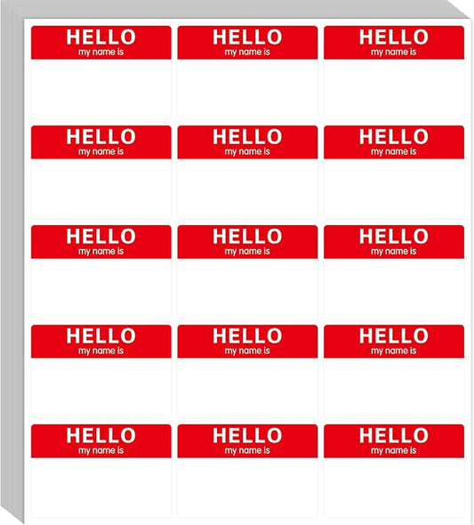 405 PCS Name Tag Stickers, Self-Adhesive Name Labels Writable Hello My Name is Stickers for Kids, Students, School Supplies, Office, Home (3" x 2")