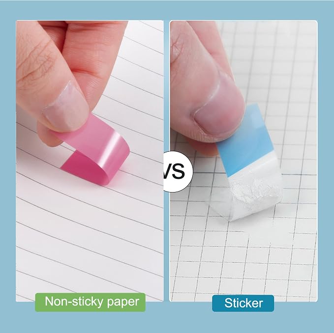 Golcellia Sticky Tabs, Bright Book Tabs for Notebooks, 300 Pcs | Writable bright paper tabs for books, notes, planners and files, repositionable page markers for school, office and home