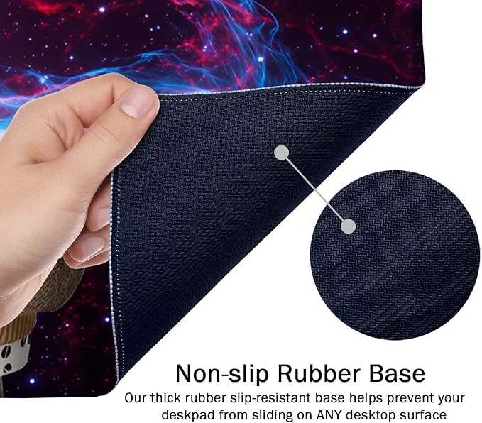 SSOIU Extended Mouse Pad, XXL Gaming Mouse Pads, Large Big Mousepad Laptop Computer Keyboard Mat Desk Pad with Non-Slip Base Stitched Edge for Gaming Office, 35.5 x 15.7 inch, Funny Cat