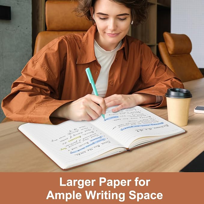 Comix A4 Lined Journal Notebooks, 208 Pages, Large Size-8.5" x 11", Brown, Hardcover Journaling Notebooks for Men & Women- Fits for Office, Business, School, Notes Taking & Writing
