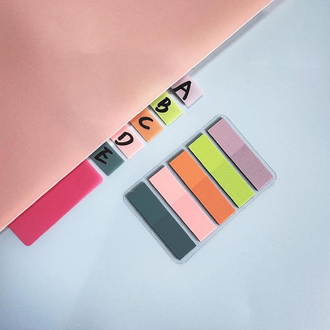 ELII 500 PCS Book Tabs 2 Inch Sticky Index Tabs,Colored Page Markers | Repositionable Tags,Reading Tabs, Self Adhesive Tape Flags for Books, Binders, Notebook and File Folders,Safety Material