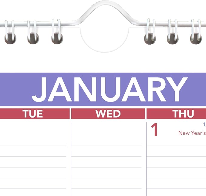 AT-A-GLANCE 2026 Wall Calendar, 8" x 11", Small, Ruled Blocks (PM12826)