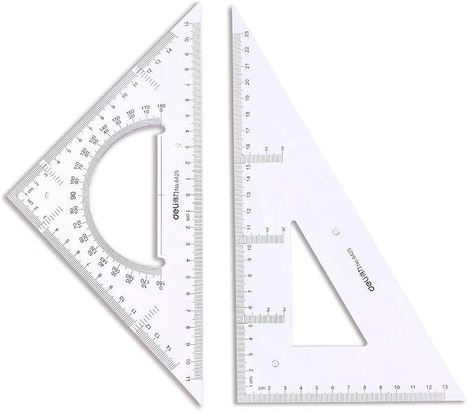 Large Triangle Ruler Square Set,Triangle Protractor,2 Pieces (Size 2)