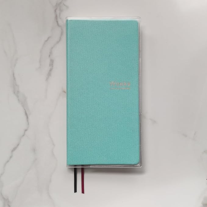 Undated Weekly Planner Notebook Pocket Organizer Appointment Book Journal Notebook A6 Week Plan Notepad (Light blue with cover)