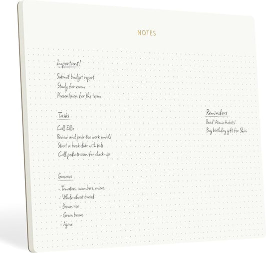 Pinesman - Mouse Pad Notepad for Professionals, 9.8" x 7.9", 50 Sheets, Minimalist, Gold Foiled, Dotted Layout, Executive's Desk Note Pad, To Do List Notepad, Eco-friendly, FSC™ Certified Planner Pad