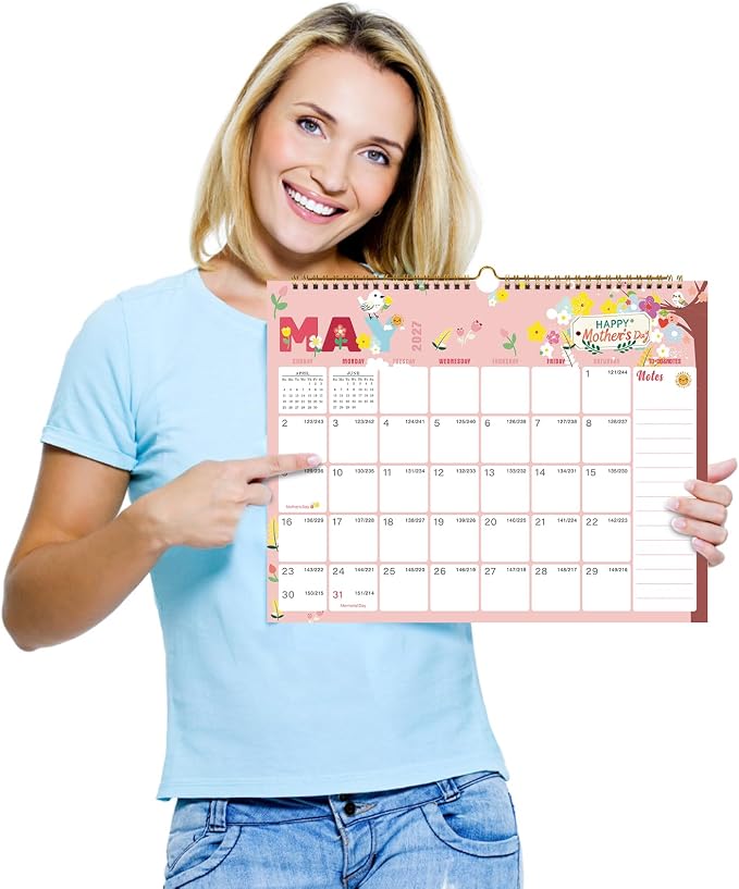 Lbylyhxc Calendar 2026-2027 - 18 Monthly Wall Calendar 2026 - 2027 from July 2026 to December 2027, 14.8 x 11.5 Inches.Thick Paper includes major holidays and dedicated space for notes and important dates (Calendar 2026-2027 festivals)