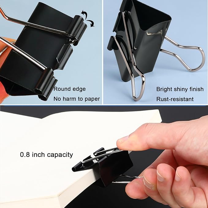 36 Pack Extra Large Binder Clips 2 inch Big Paper Clips for Office Home School