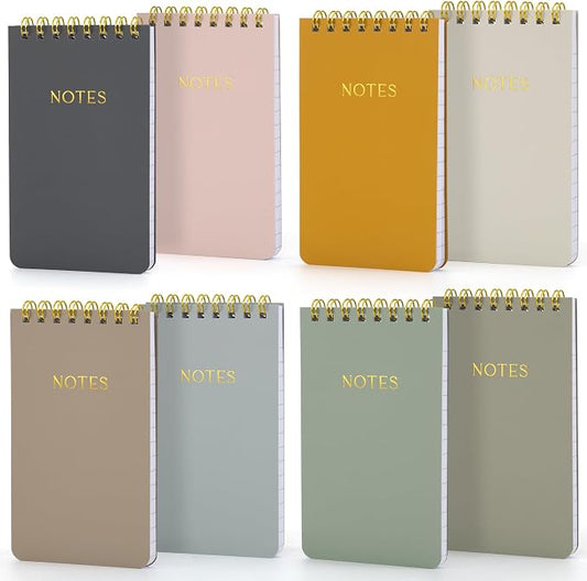 ZICOTO Aesthetic Pocket Notebooks Set Of 8 - Small 3x5 Spiral Notepads With Lined Pages For Women - The Perfect Little Mini Pads to Stay Organized and Boost Productivity at Work or School