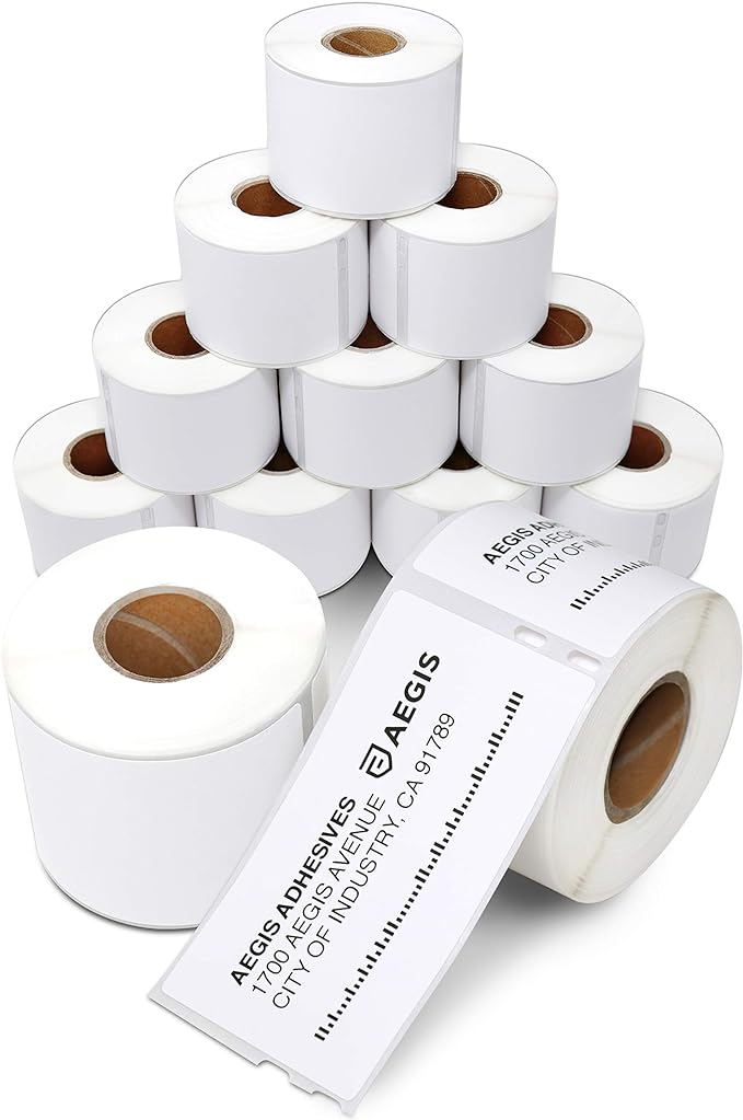 Replacement for DYMO 30323 (12 Rolls, 2640 Labels) 2 1/8" X 4" | Direct Thermal Shipping Labels - Compatible With LabelWriter 450, 450 Turbo, 4XL Printers (NOT 550, 5XL) - Aegis Adhesives