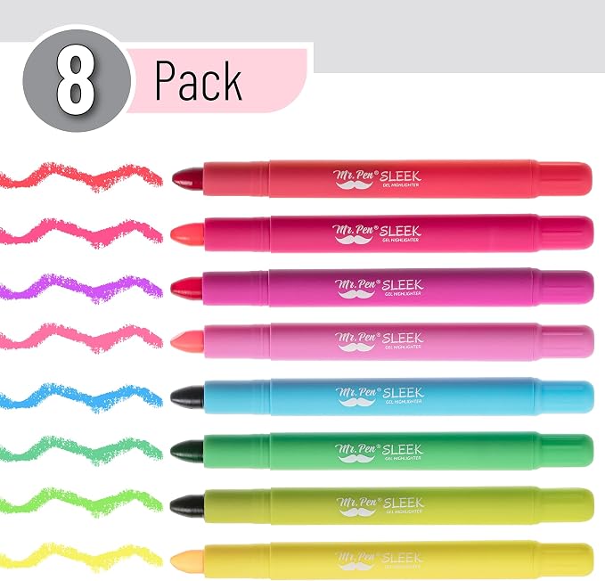 Mr. Pen- No Bleed Gel Highlighters, Vintage Colors, 8 Pack | Bible Highlighters and Pens No Bleed, Bible Markers for Study, Journaling, School Supplies and Accessories