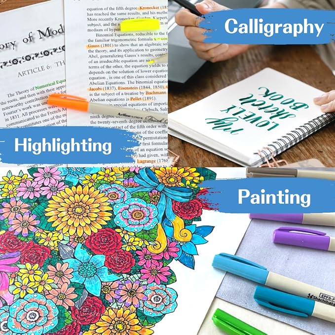 Artline SUPREME Brush Blender Pens | AP Certified Safe for Kids | Blur Resistant Ink | EPFS-F | Flexible Brush Nib Creates Unique Wide & Fine Lines | 3-Pack