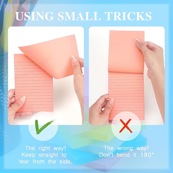 Early Buy Lined Sticky Notes, 4x6 in, 6 Pads, 45 Sheets/Pad (Pink)