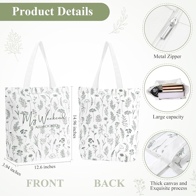 Havawish 14 Pcs Book Lovers Gift for Women 16 oz Glass Cup Tote Bag A6 Journal Notebook Pens Highlighters Sticky Notes Back to School Teacher Librarian Bookish Book Club(Light Green,Aesthetic)