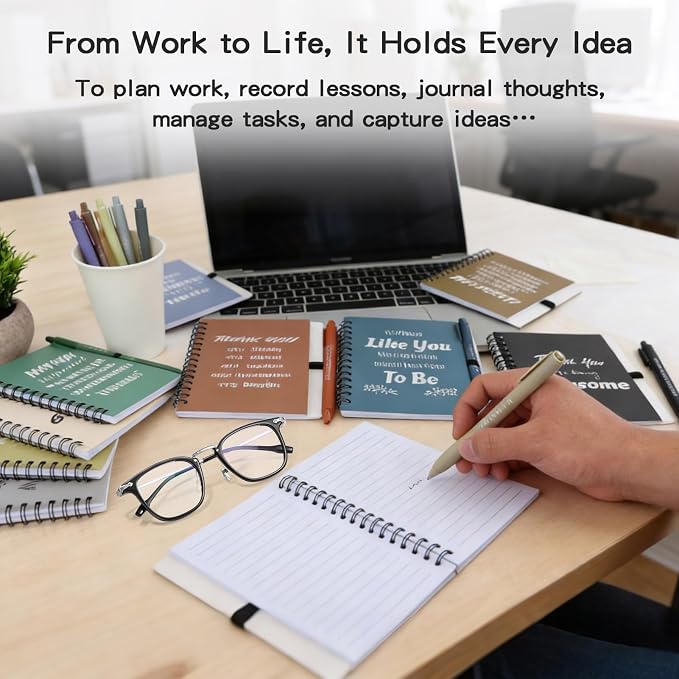 20 Sets/40 Pcs Employee Appreciation Gifts Bulk – Inspirational Notebooks with Motivational Pens, Small Notepads for Coworkers, Office Staff, Team, Volunteer, Nurse, Teachers, Housekeeping (Boho)