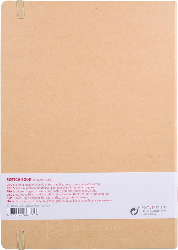 Talens Japan T9314-433M 452280 Art Creation Sketchbook, Drawing Notebook, 8.3 x 11.8 inches (21 x 30 cm), Craft Paper