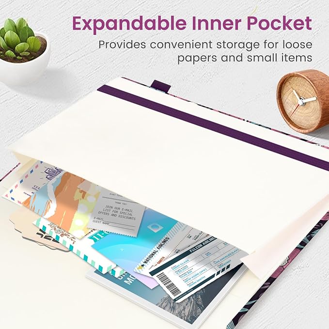 Taja Aesthetic Lined Journal for Women, Pretty 6" x 8" Notebook for Work & Note with 160 College Ruled Pages, Hardcover Leather Notebook for Journaling, Note Taking, Bible Study, Blossom Reverie