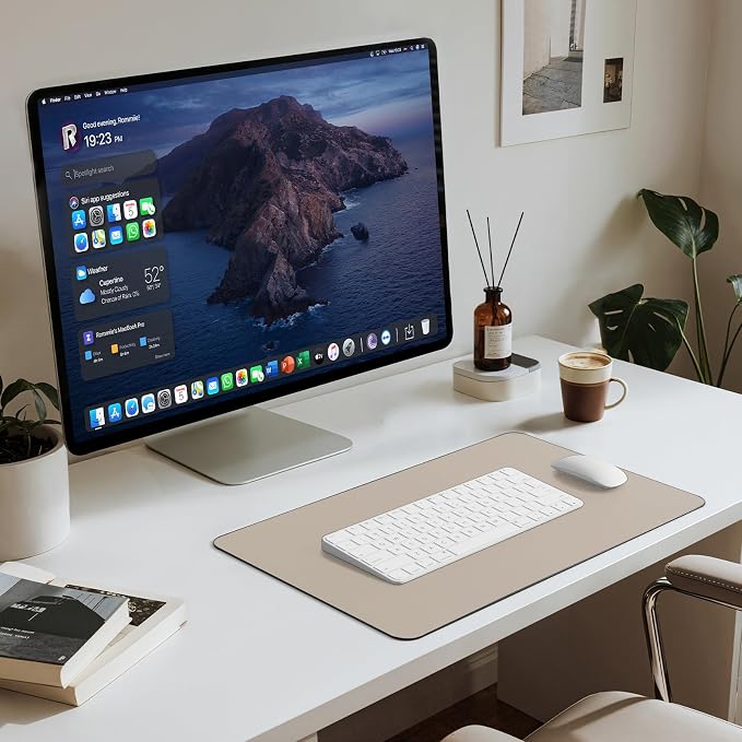 Jotsome Leather Desk Mat, Non-Slip Desk Blotter Pad - Desk Protector for Office, Home, Lap Desk, Laptop, and Desktop, Gift for The Holidays (Beige, 17" x 12")