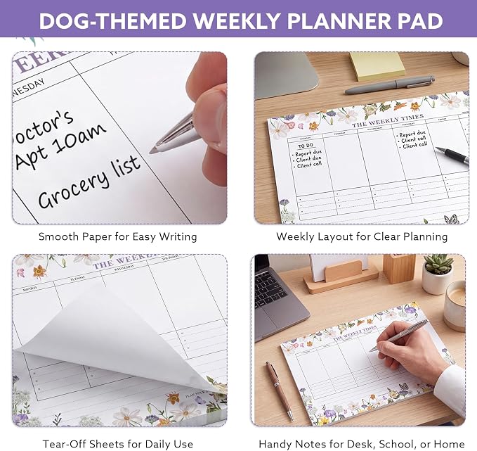 60 Sheets Weekly Pad, Tear Off Weekly Planner Notepad with Daily Schedule Weekly to Do List Notepad(7x10”)