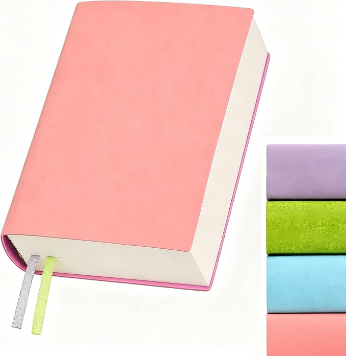 Blank Journal Notebook 720 Pages A6 Unlined Plain Sketchbook No Lines Soft Leather Pocket Blank Notebook for Women Drawing Book Memo Writing Sketch Diary Notebook 3.9 × 5.5(Pink Blank Notebook)