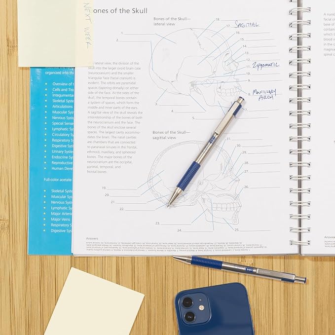 Zebra Pen F-301 Retractable Ballpoint Pen, Black/Blue Ink, 0.7mm, 6-Pack | Stainless Steel Barrel, Non-Slip Grip, Easy-Glide Ink, Fine Point Tip, Professional Design, Includes Bonus Refills (27206)