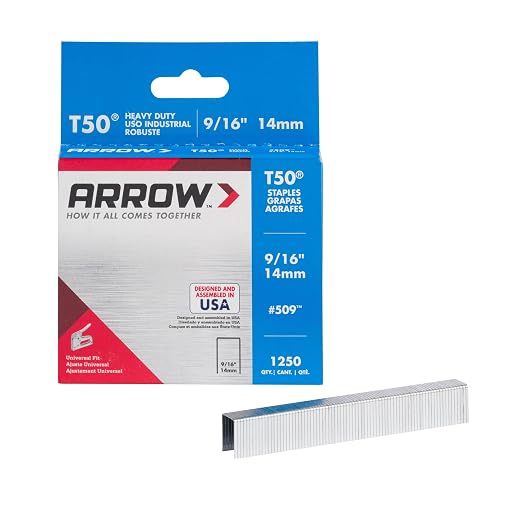 Arrow T50 9/16" Staples, 1250 Count | Heavy Duty, For Upholstery, Construction, Furniture, Crafts, Fit Arrow T50 Staple Guns, Hammer Tackers and Pneumatic Tools