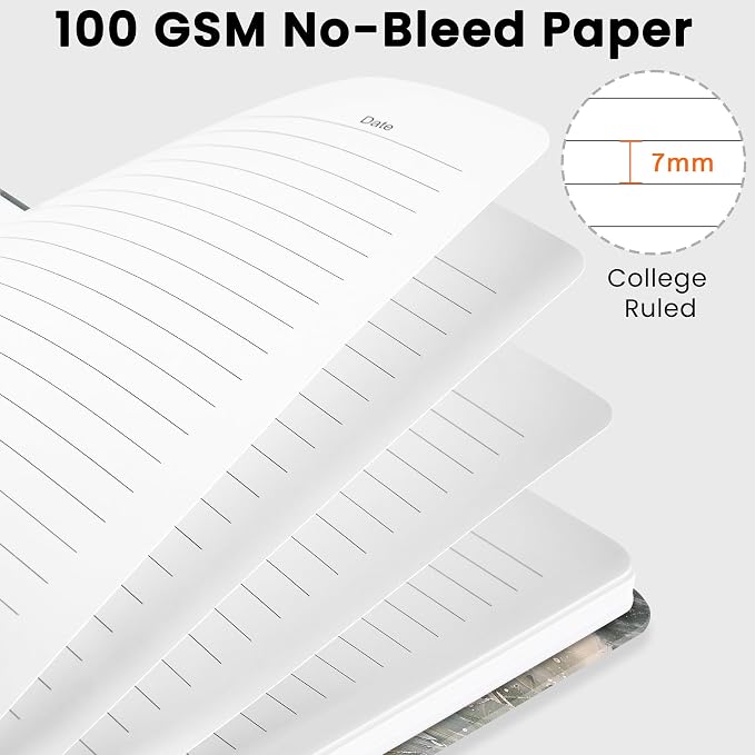 CICPAP Lined Spiral Journal Notebook, A5 College Ruled Notebook for Journaling, Note-Taking, and Daily Planning, Durable Hardcover with an Elegant Design, Parrot